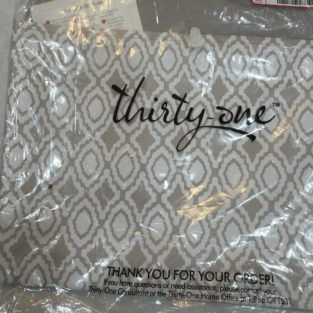 NWT Thirty One Oh Snap Pocket, Pochette 320a Taupe Perfect Pendant 45